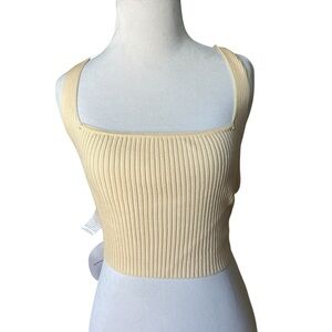 SHEIN Beige Ribbed Tank Top